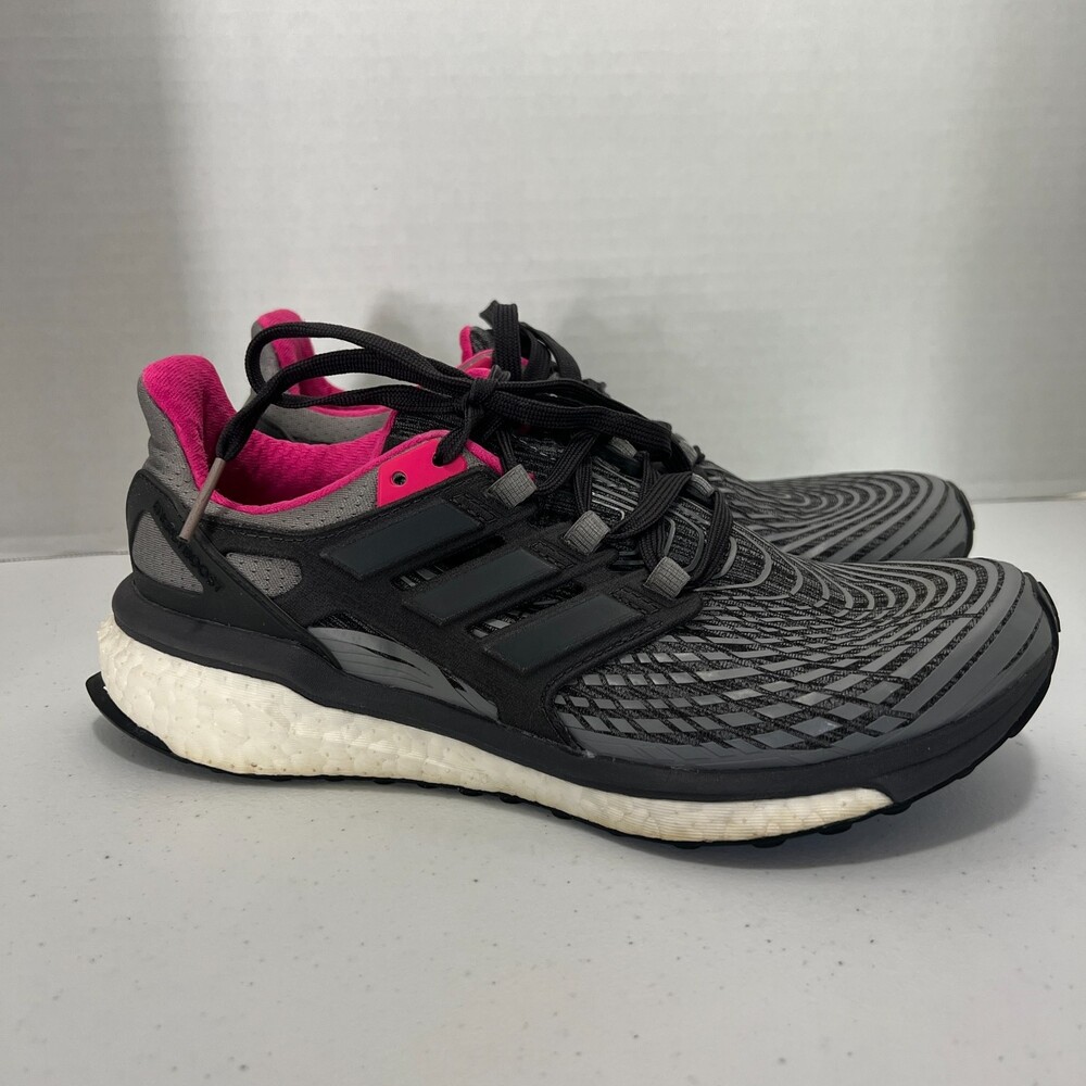 Adidas Energy Boost Womens Size 7.5 Gray Pink Shoes Sneakers Running BB3456